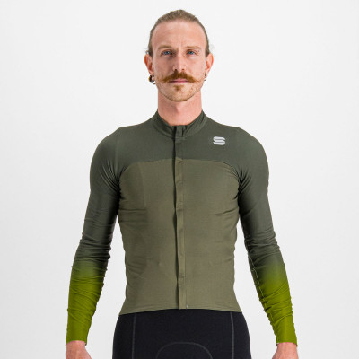 Zateplený cyklistický dres pánsky Sportful Bodyfit Pro kaki/zelený