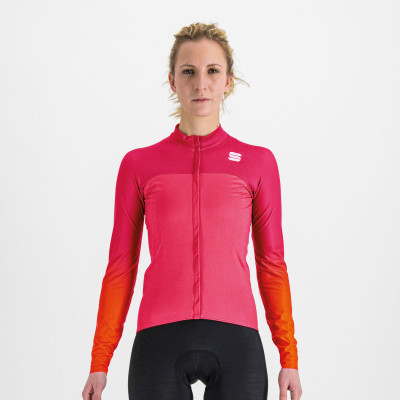 Zimný cyklistický dámsky dres Sportful Bodyfit Pro Thermal malinový/červený