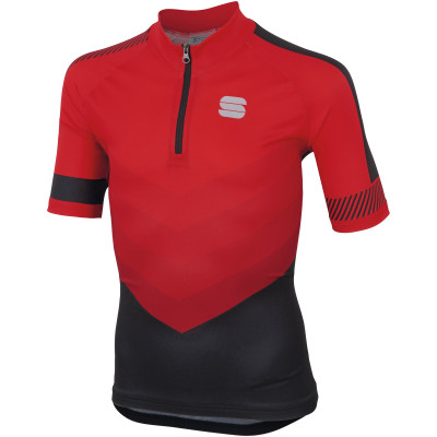 Letný cyklistický dres detský Sportful Chevron červený/čierny