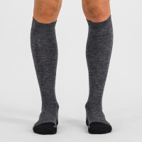 Sportful EXTRA WARM WOOL LONG PONOŽKY čierne/tmavosivé