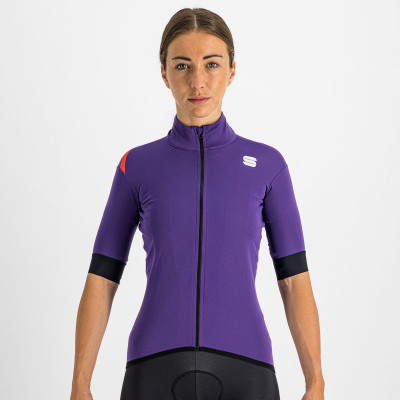 Cyklistická dámska bunda s krátkym rukávom Sportful Fiandre Light NoRain fialová