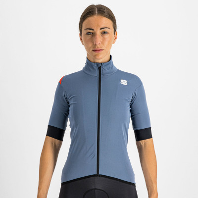 Cyklistická dámska bunda s krátkym rukávom Sportful Fiandre Light NoRain tmavomodrá