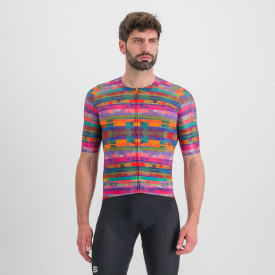 Letný cyklistický dres pánsky Sportful Glitch Bomber multicolor