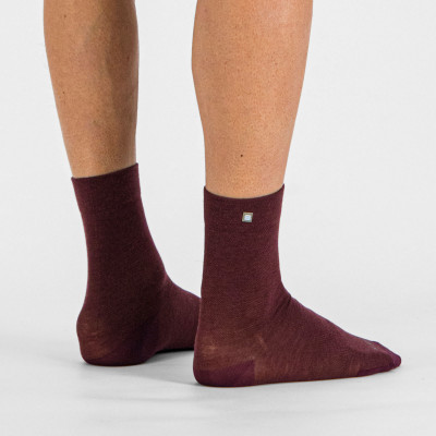 Zimné cyklistické dámske ponožky Sportful Matchy Wool vínové