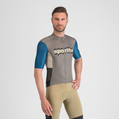 Sportful SUPERGIARA LOGO dres gun metal/teal blue