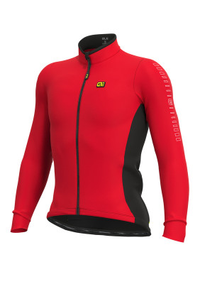 Zateplený cyklistický dres pánsky Alé Solid Fondo červený