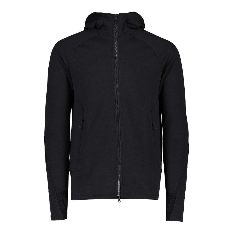 M's Merino Zip Hood Uranium Black M