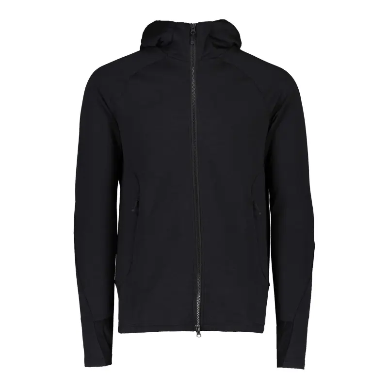 M's Merino Zip Hood Uranium Black M