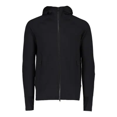M's Merino Zip Hood Uranium Black M