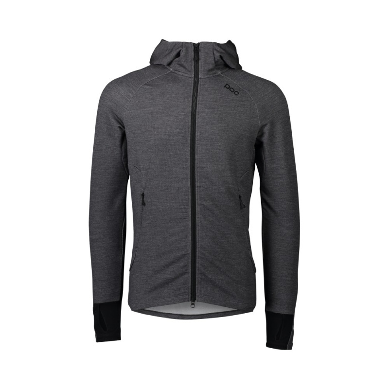 M's Merino Zip Hood Sylvanite Grey Melange M