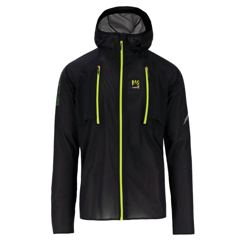 Bežecká outdoorová bunda pánska Karpos Lavaredo Rain čierna/zelená