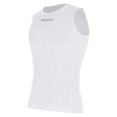 Funkčné tričko bez rukávov SANTINI Rete White - XS