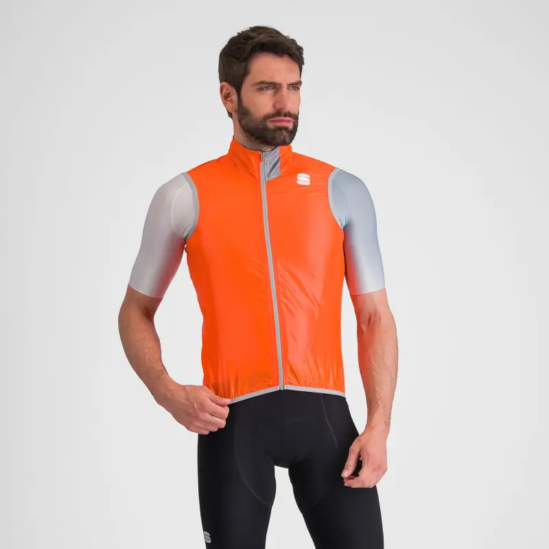 Cyklistická vesta pánska Sportful Hot Pack EasyLight oranžová