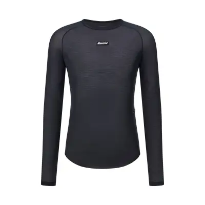 Funkční triko s dlouhým rukávem SANTINI Dry Black - /S