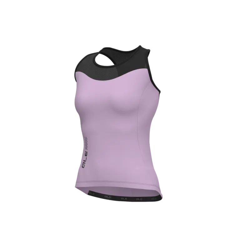 Cyklistický dres bez rukávov dámsky ALÉ COLOR BLOCK PRAGMA fialový