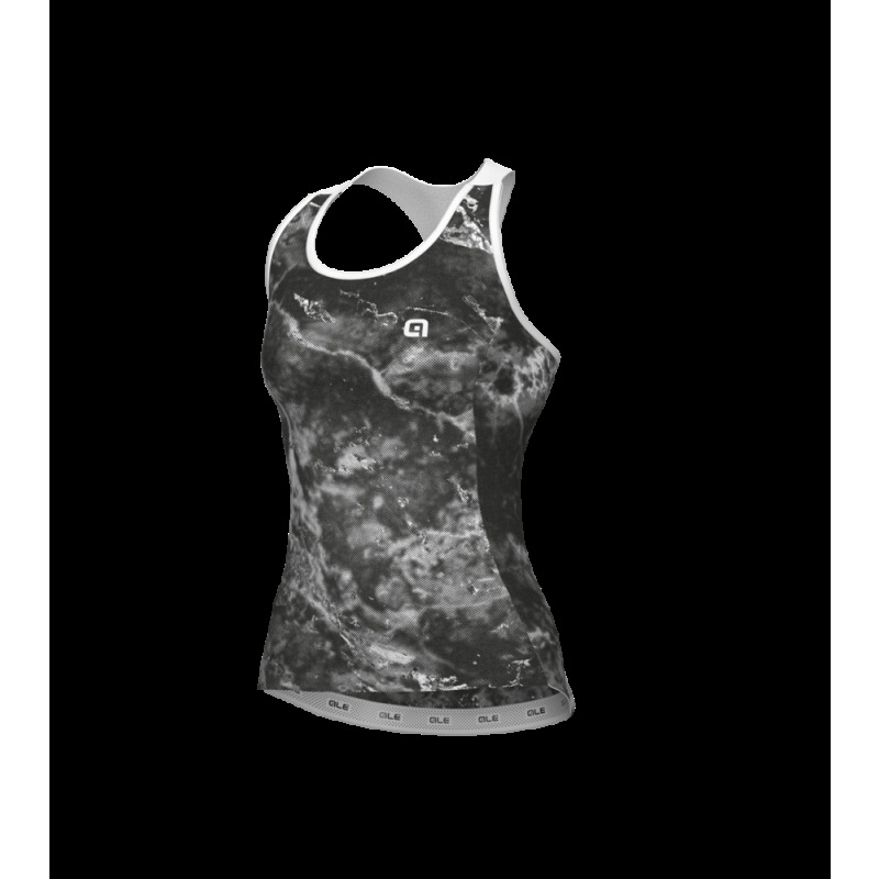 Letný cyklistický dres bez rukávov dámsky Alé Cycling Marble Pragma čierny