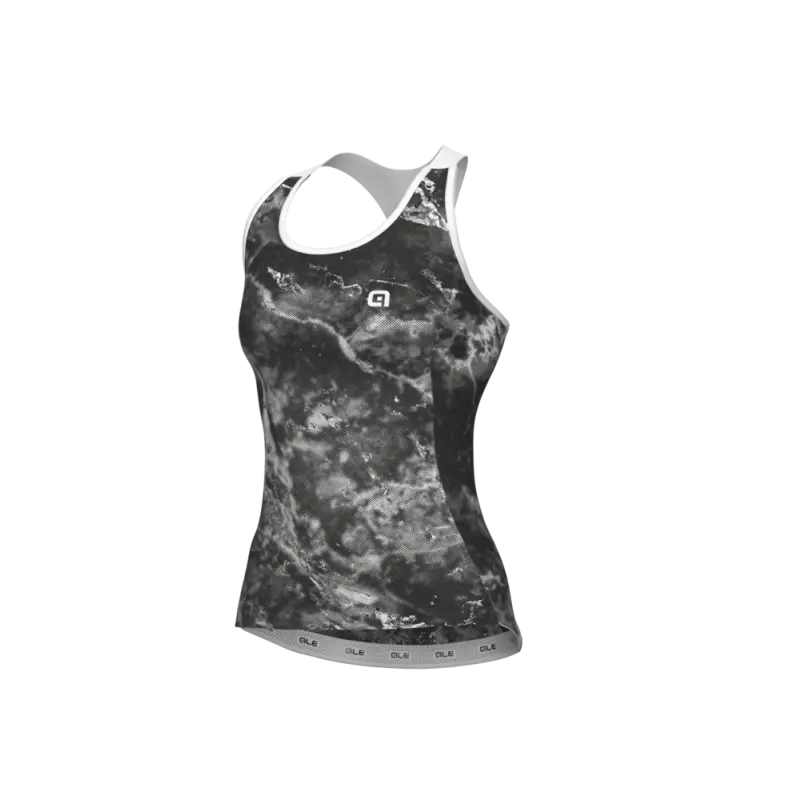 Letný cyklistický dres bez rukávov dámsky Alé Cycling Marble Pragma čierny