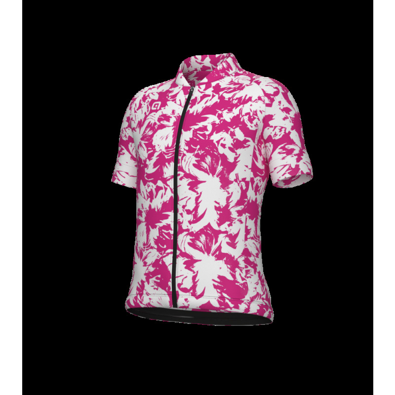 Letní cyklistický dres dětský Alé Cycling Essenza Kid růžový/bílý