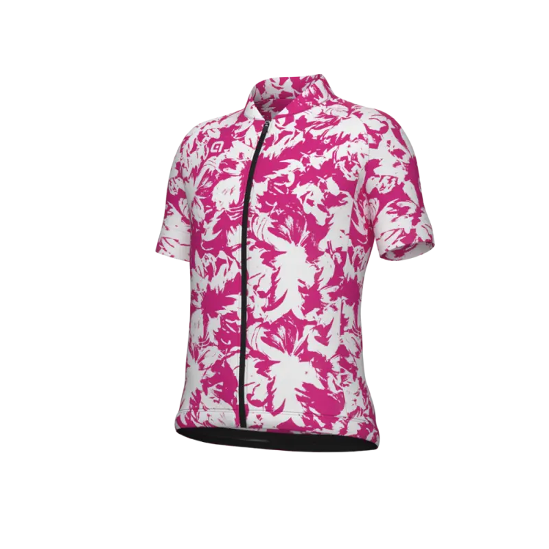 Letní cyklistický dres dětský Alé Cycling Essenza Kid růžový/bílý