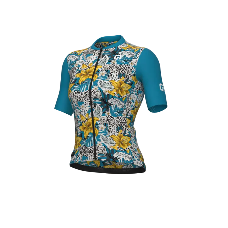 Letný cyklistický dámsky dres Alé Cycling PR-E Hibiscus modrý