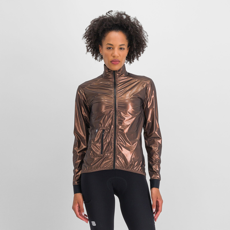 Vetruodolná cyklistická bunda dámska Sportful Giara bronzová