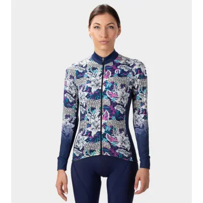 Zateplený cyklistický dres ALÉ dámský HIBISCUS PR-R