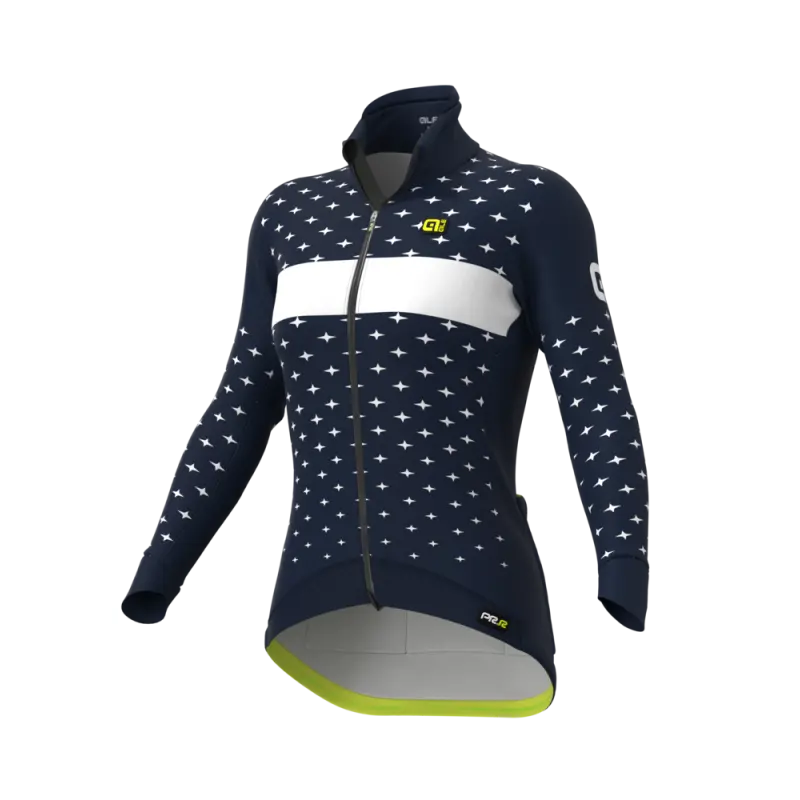 Zimná cyklistická bunda dámska Ale Cycling PR-R Stars modrá/biela