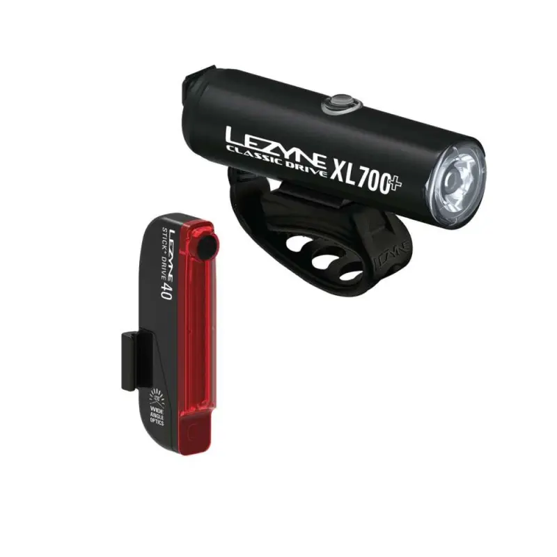 Svetlo na bicykel Lezyne Classic Drive XL 700+ / Stick+ Drive Pair čierne