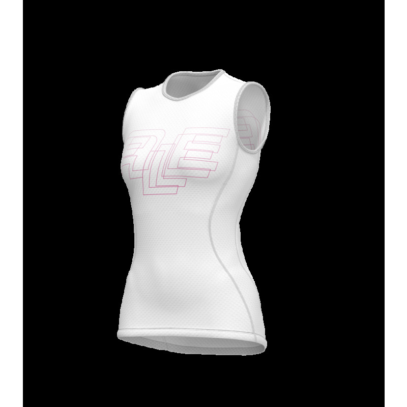 Letná cyklistická funkčná vrstva bez rukávov Alé Cycling Follow Me Intimo dámska biela