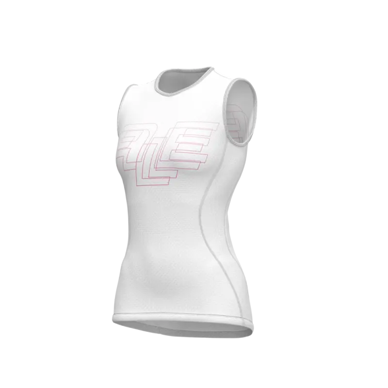 Letná cyklistická funkčná vrstva bez rukávov Alé Cycling Follow Me Intimo dámska biela