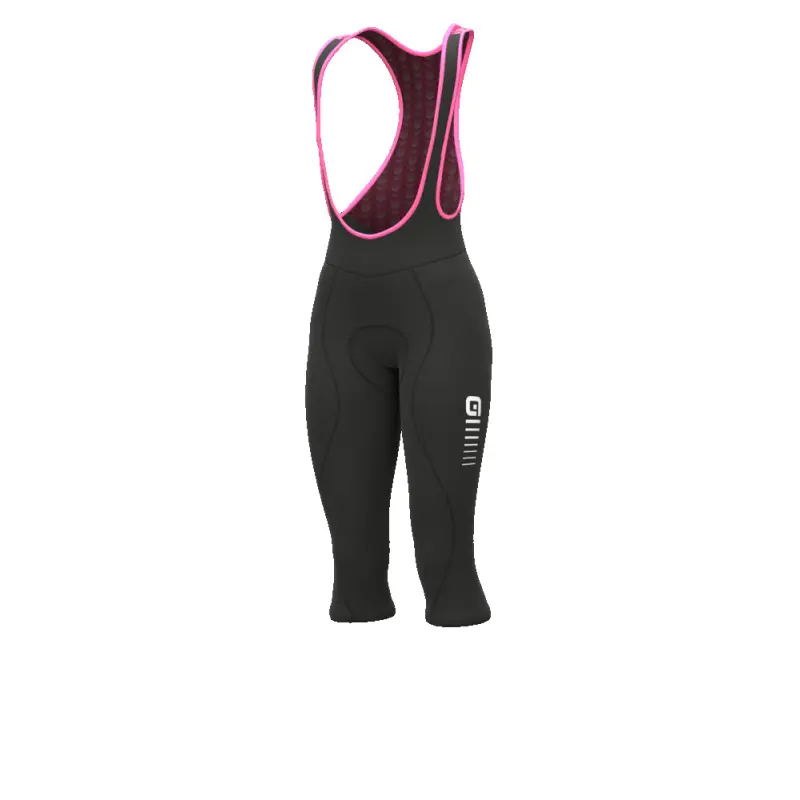 Zimní cyklistické kalhoty dámské Alé Cycling Solid Essential černé/růžové
