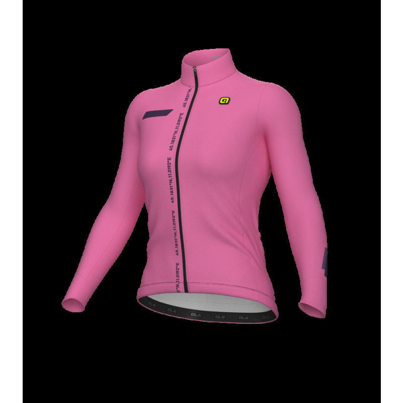 Zateplený cyklistický dres dámský Alé Cycling PR-E Follow me růžový