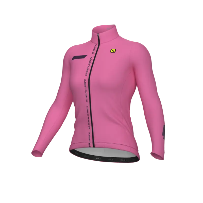 Zateplený cyklistický dres dámský Alé Cycling PR-E Follow me růžový