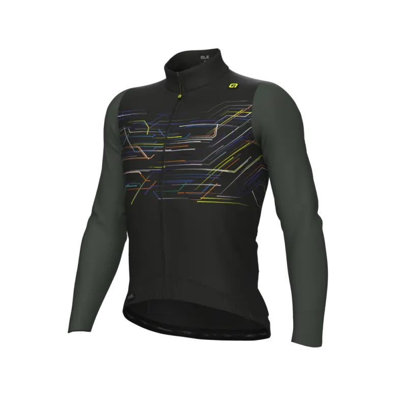 Zateplený cyklistický dres pánsky Alé Cycling PR-E Megabyte čierny