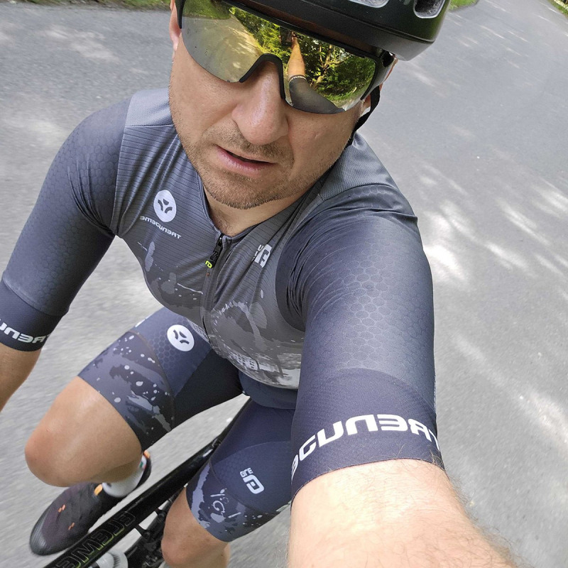 Letný cyklistický dres pánsky Alé Cycling PR-S 2.0 Trenujeme sivý