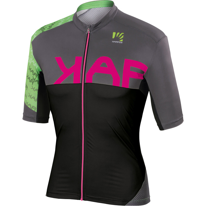 Cyklistický dres pánský Karpos Jump tmavě šedý/černý/zelený