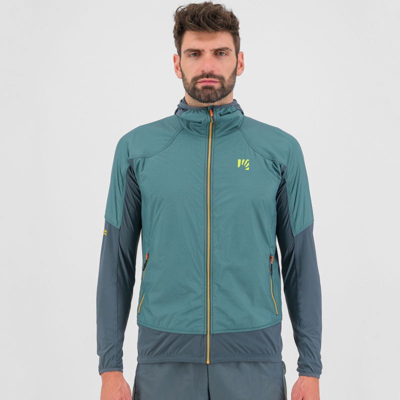 Outdoorová bunda pánska Karpos Lavaredo sivá/zelená