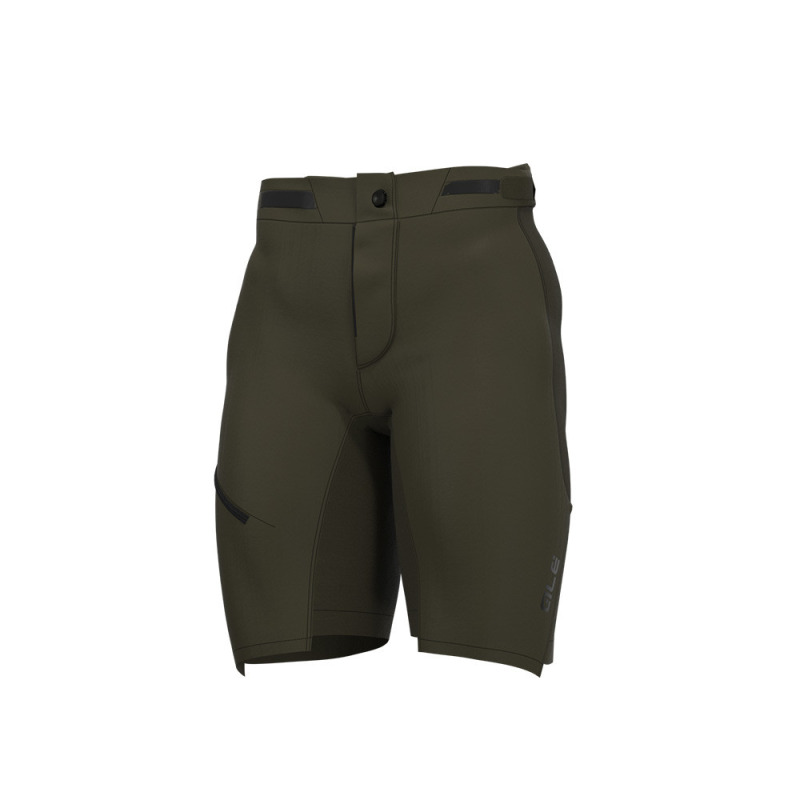 Férfi nyári kerékpáros nadrág Alé Cycling Off road-gravel Overland olívazöld