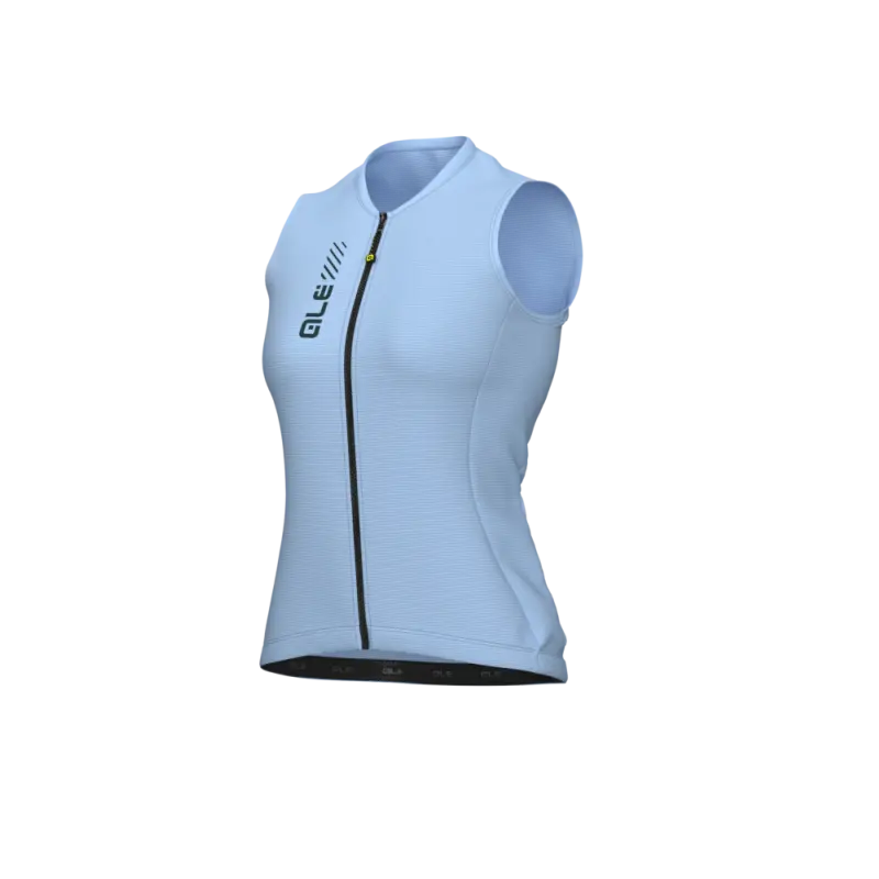 Letní cyklistický dres bez rukávů dámský Alé Cycling Pragma Color Block modrý
