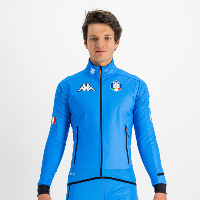 Bunda na běžky pánská Sportful Team Italia Apex Bunda 2022 modrá