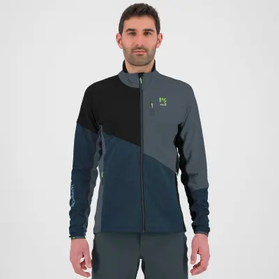 Pánska outdoorova flíska Karpos Federa Full-Zip modrá/sivá.