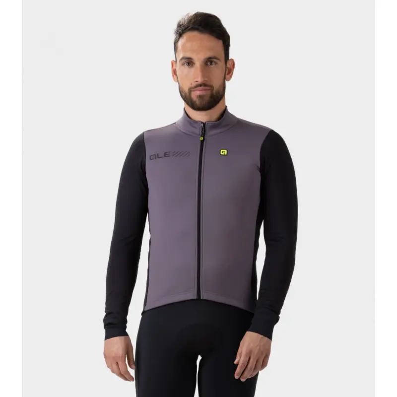 Zimná cyklistická bunda pánska Alé Cycling Fondo 2.0 Solid hnedá