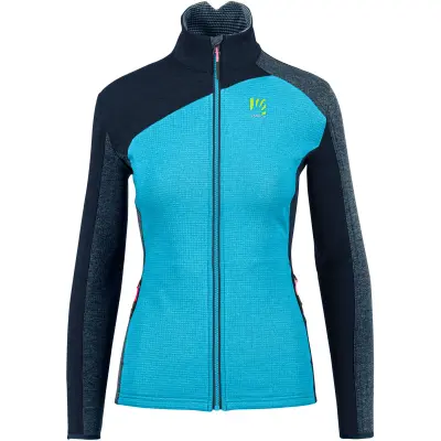 Karpos FEDERA FULL-ZIP dámska flíska Blue Atoll/Vulcan/Midnight