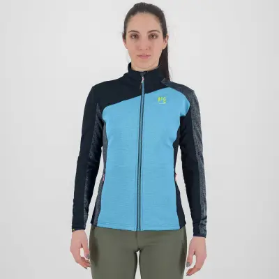 Outdoorová dámska flíska Karpos FEDERA FULL-ZIP Blue Atoll/Vulcan/Midnight modrá.