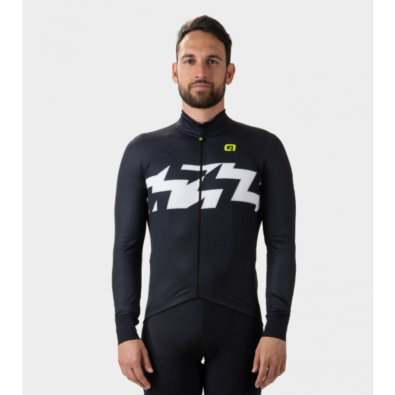 Férfi szigetelt kerékpáros mez Alé Cycling Ready Solid fekete