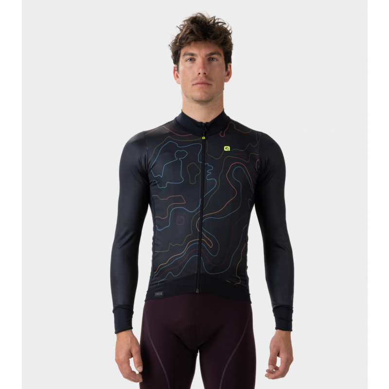 Zateplený cyklistický dres pánský Alé Cycling Top PR-E černý