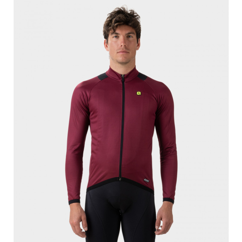 Zateplený cyklistický dres pánský Alé Cycling Thermal R-EV1 bordó