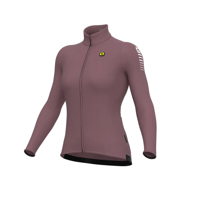 Zateplený cyklistický dres dámský Alé Cycling Warm Race R-EV1 hnědorůžový
