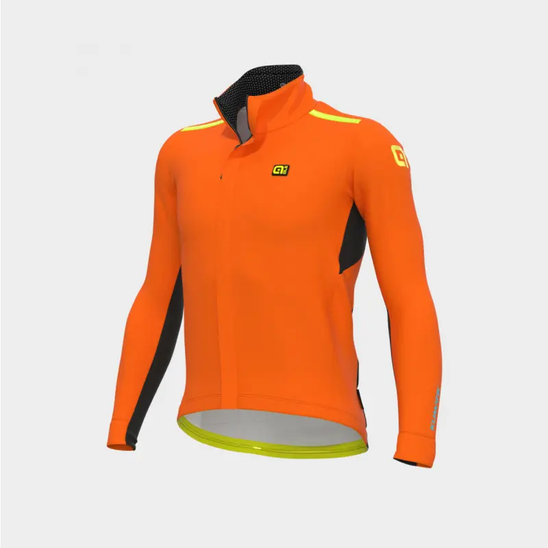 Zimná cyklistická bunda pánska Alé Cycling Klimatik K-Tornado 2.0 oranžová