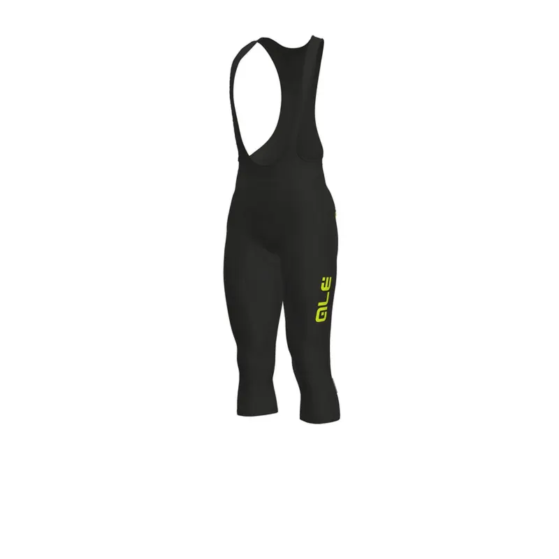 Zimní cyklistické kalhoty pánské Alé Cycling Bermuda C/B Winter černé/žluté